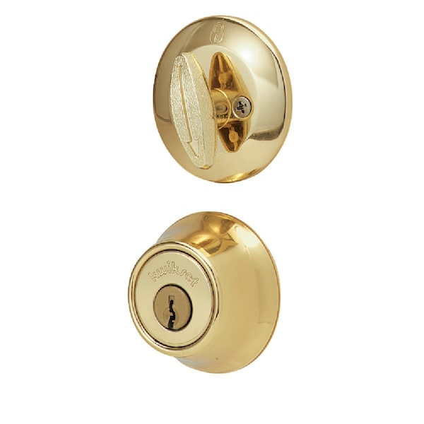 Polished Brass Adjustable Latch Single Cylinder Deadbolt